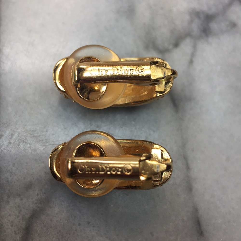 ⚜️ Vintage Christian Dior© Clear Crystal Earrings - Picture 12 of 16